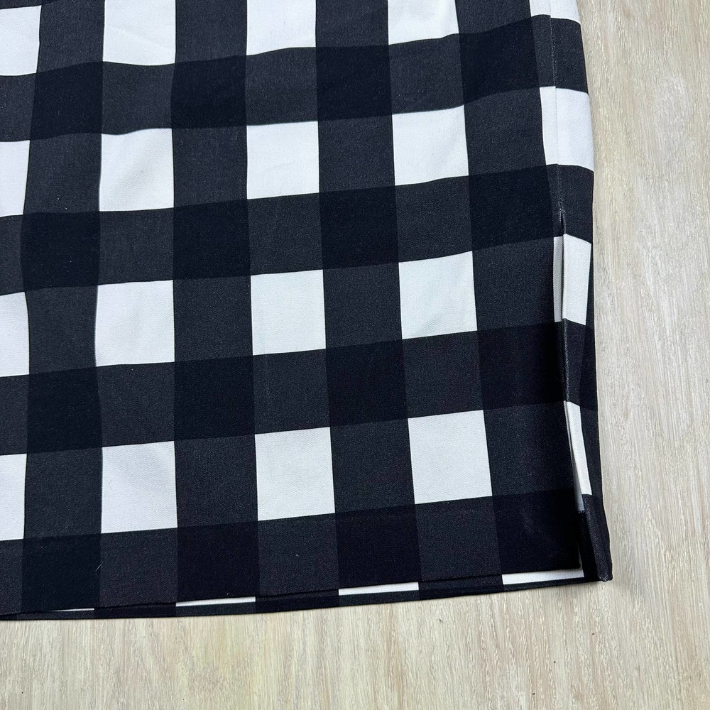 Banana Republic Black & White Plaid Gingham Pencil Office Workwear Skirt 4 - Picture 2 of 14